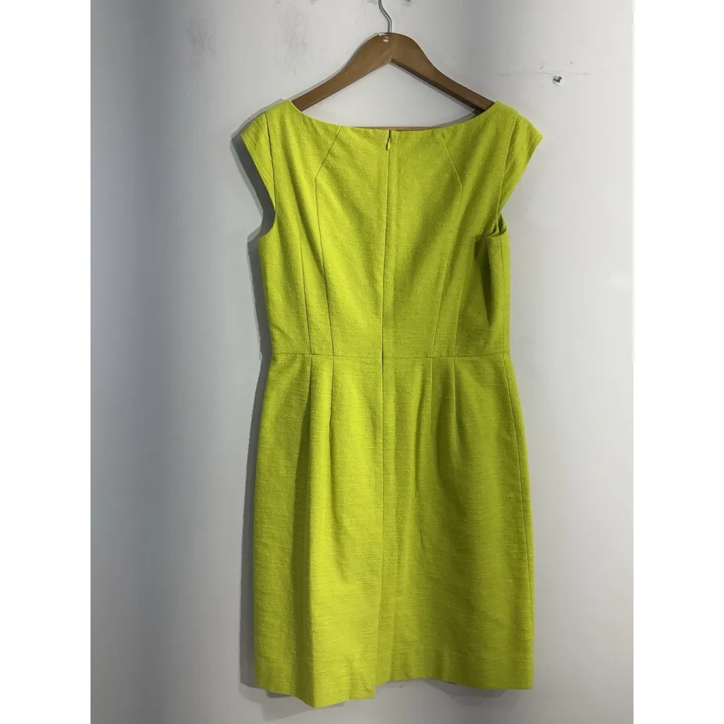 Womans Ann Taylor 6 Green Sheath Dress Cap Sleeves Lined Back Zip - Image 2