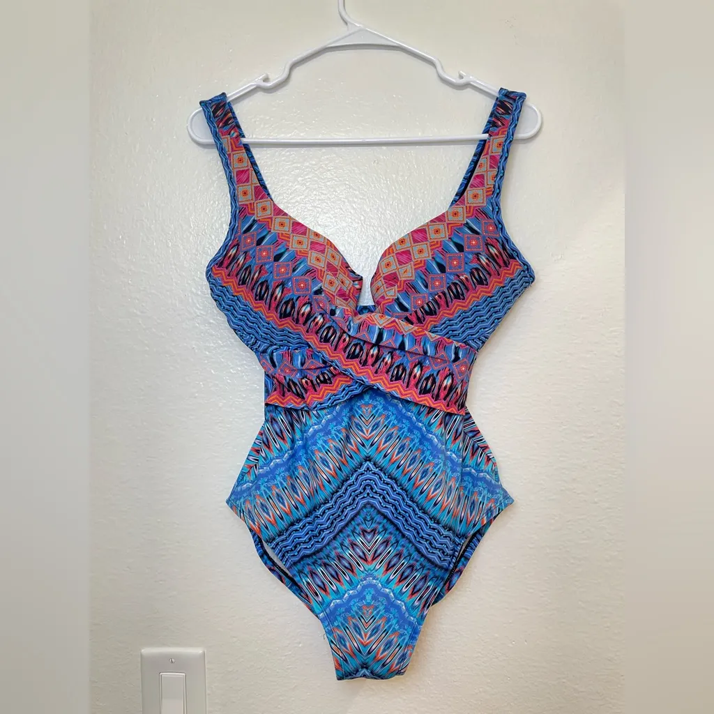 Miraclesuit Escape Casablanca Criss Cross One Piece Swimsuit Size 12 - Image 3