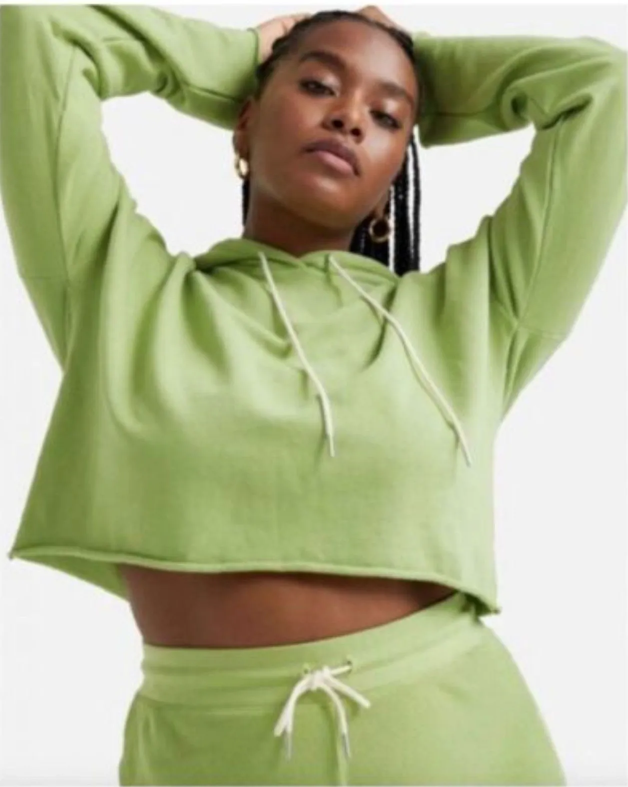 MATE THE LABEL Cropped Organic Cotton Hooded Sweatshirt Small - Image 1