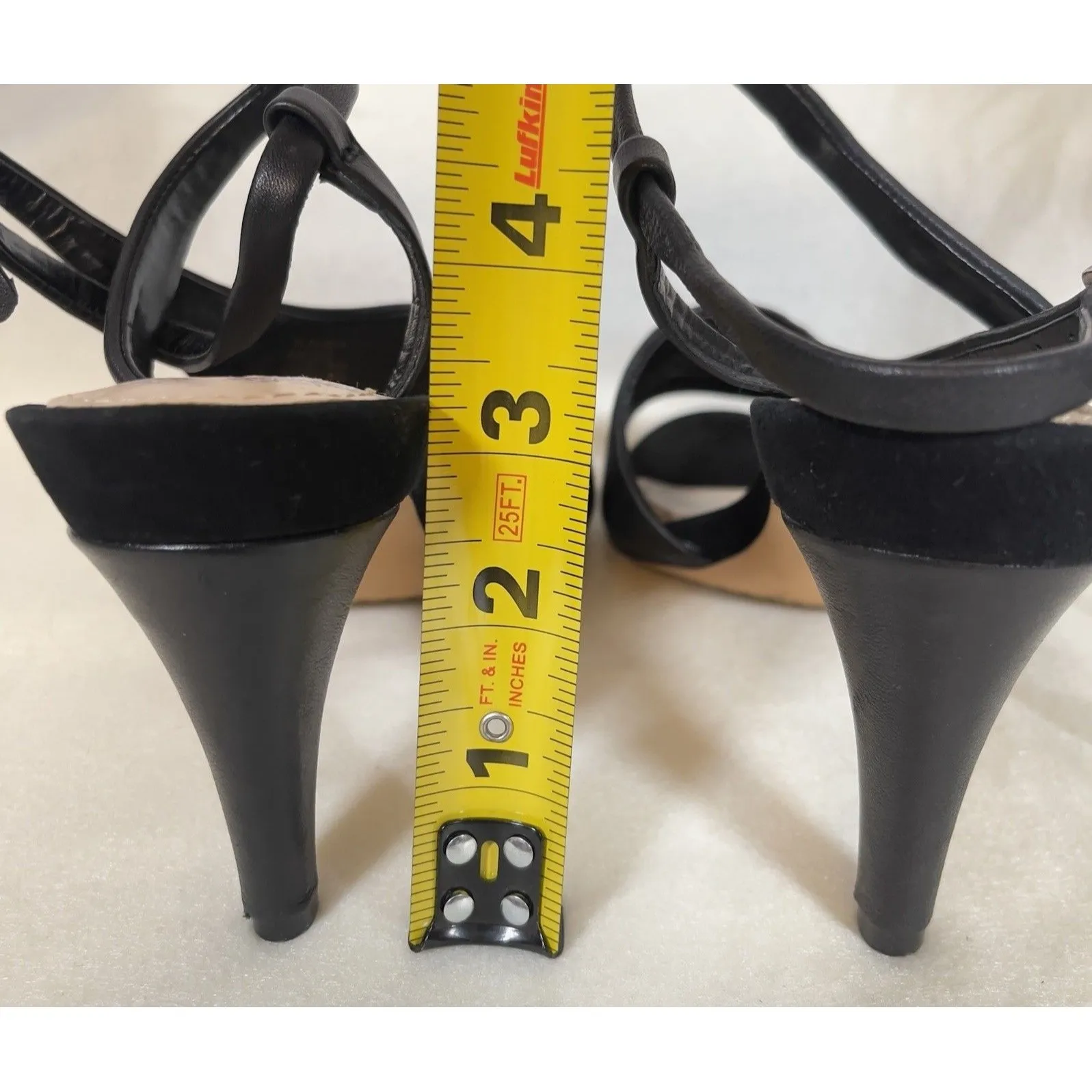 Vince Camuto Razanya Womens 6 Ankle Strap Sandal Heels Black Sling Back Open Toe - Image 7