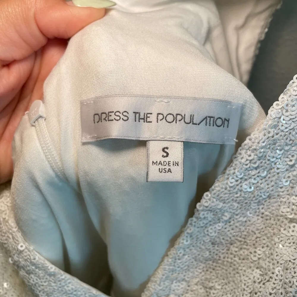 Dress the Population Sequin Dress White Gown Small Retail $328 Prom Dance Formal - Image 7