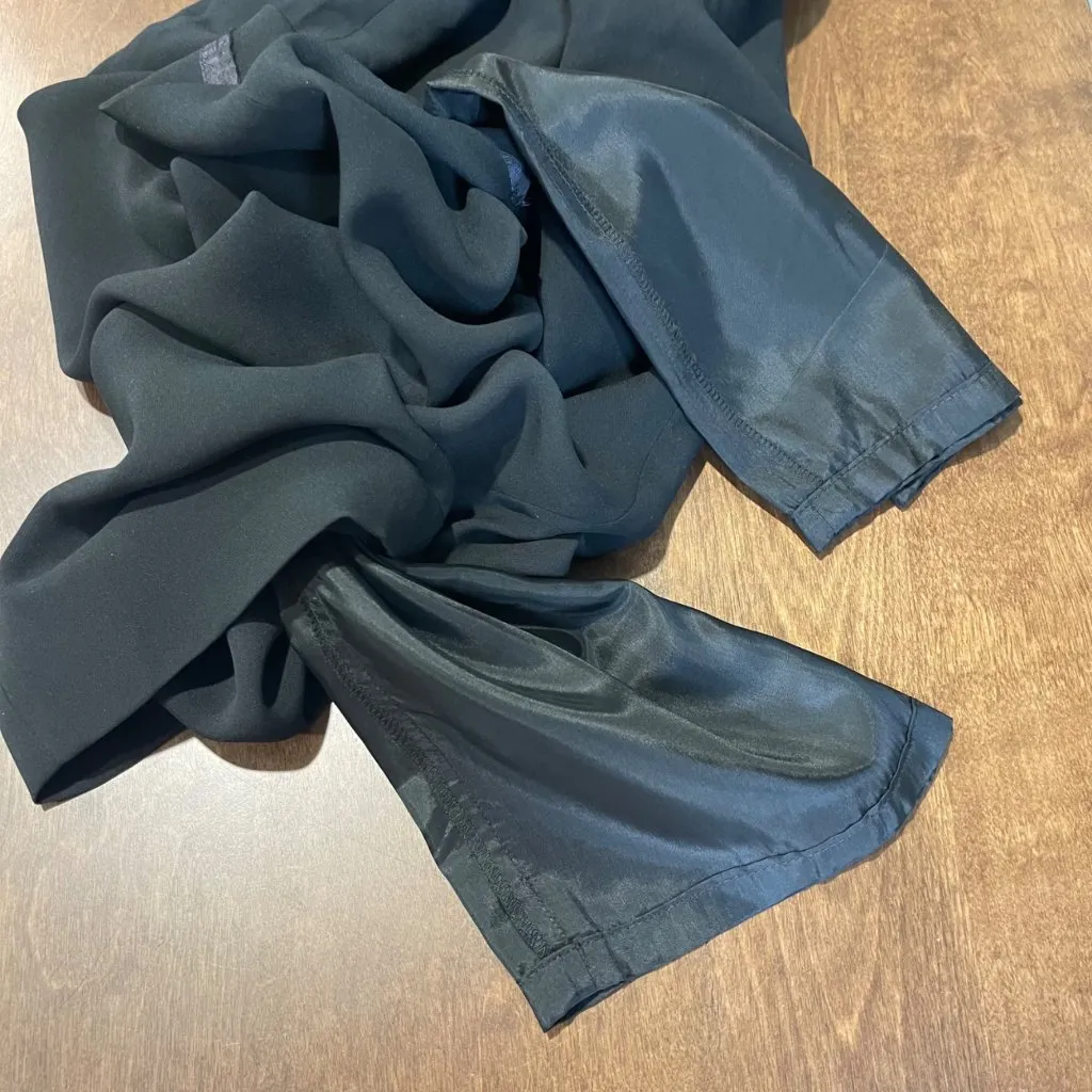 Vintage WORTH Pure Silk Dress Pants Women's Size 8 Black Fully Lined High Waist - Image 9