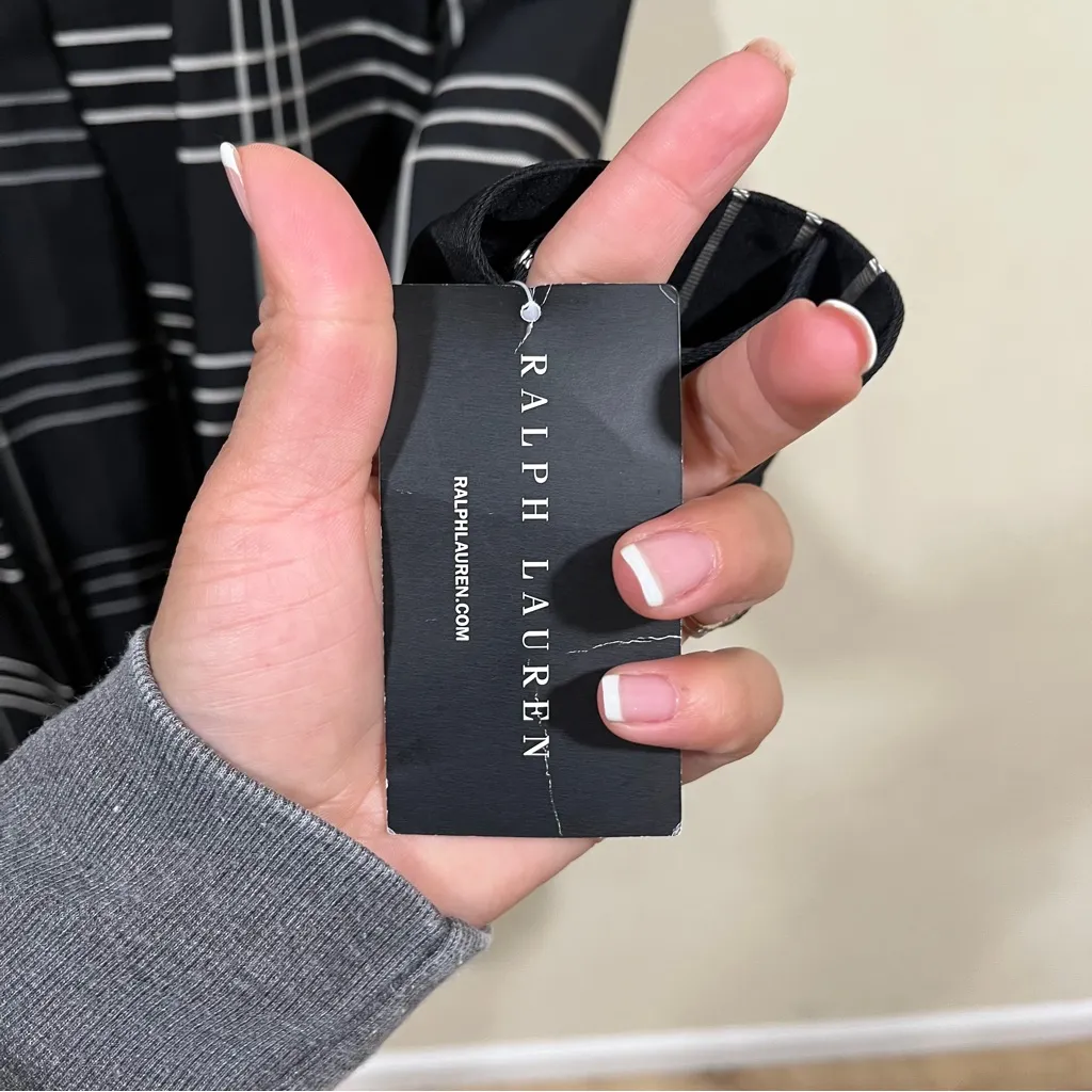 NWT Ralph Lauren black label 100% silk Y2k Trench Coat Women Black/White size 2 - Image 3