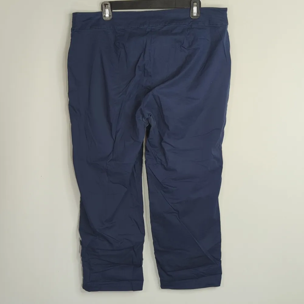 Eileen‎ Fisher Navy Blue Organic Cotton Tencel Blend Capris Pants Women's Large - Image 5