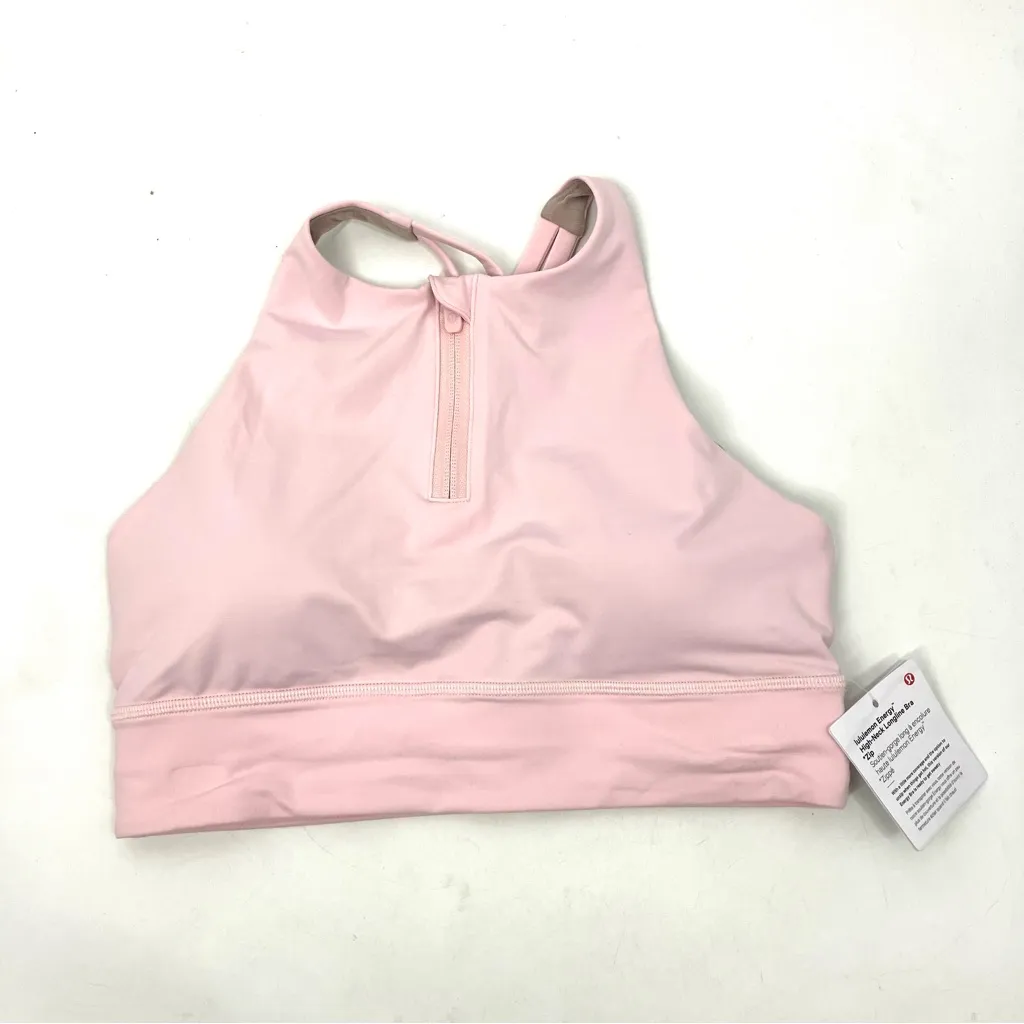 NWT Lululemon Energy Bra High-Neck Longline Zip in Pink - Image 2
