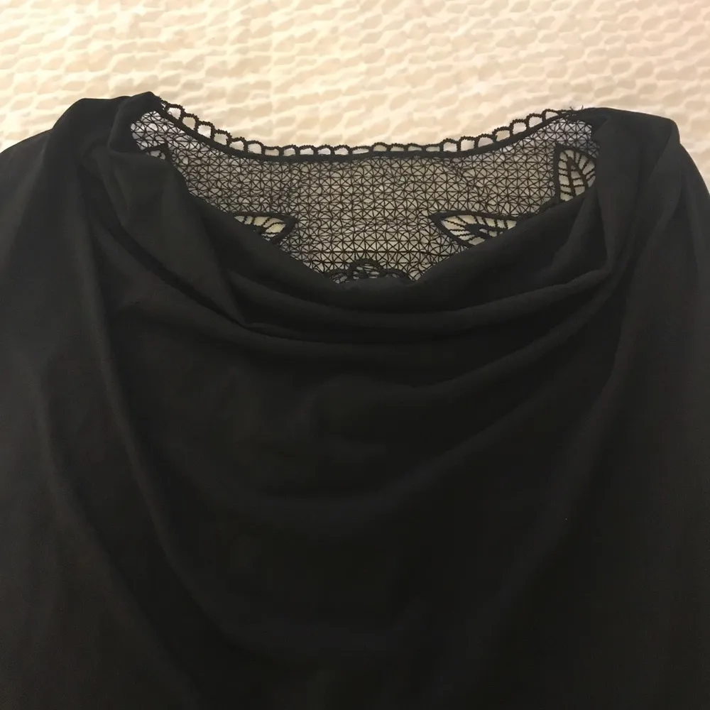 🌺 3/$20 SALE NWT Black Dressy Cowl Neck Lacy Top - Image 4