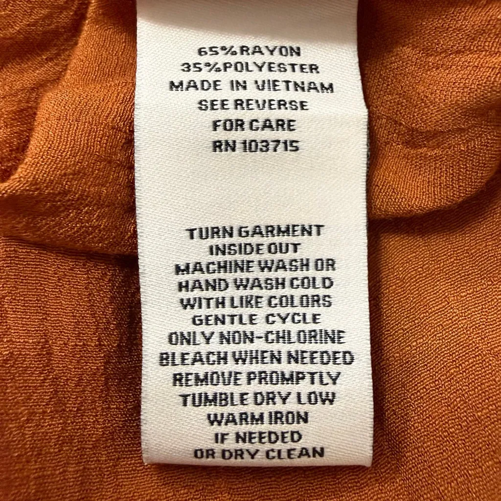 Nanette Lepore Gingerbread Tunic Blouse Medium Rayon Blend Long Sleeve NWT - Image 8