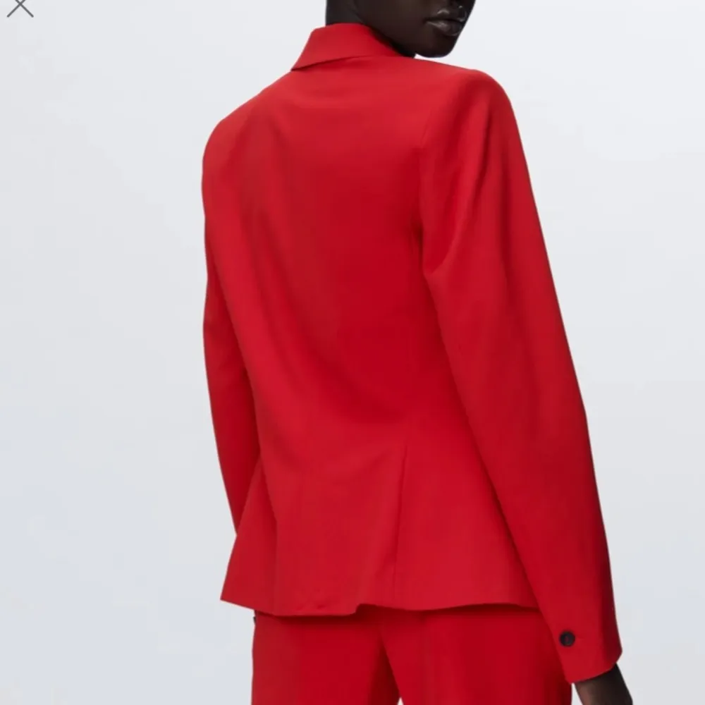 Zara Linen Blend Red Oversized Boyfriend Jacket Blazer M - Image 3