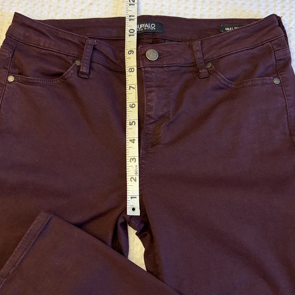 Buffalo David Bitton VALE Women's Size 6 Dark Burgundy Oxblood Skinny Jeans - Image 13