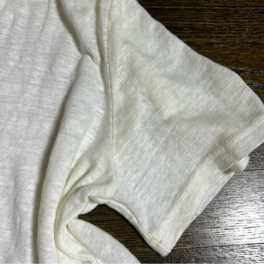 Banana Republic Short Sleeve Linen Resort Shirt in Iced Vanilla - Image 5