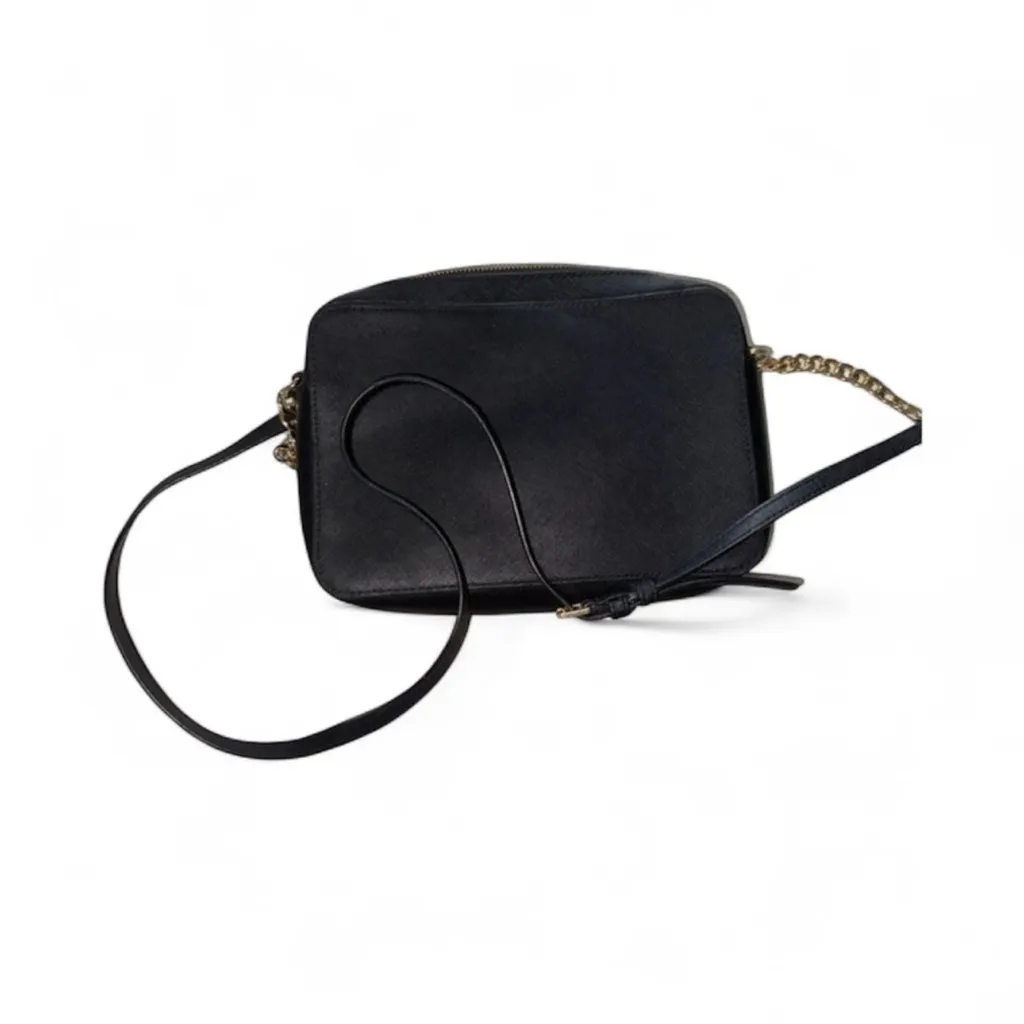 Micheal Kors Jet Set Crossbody bag in black Saffiano leather with gold-tone - Image 2