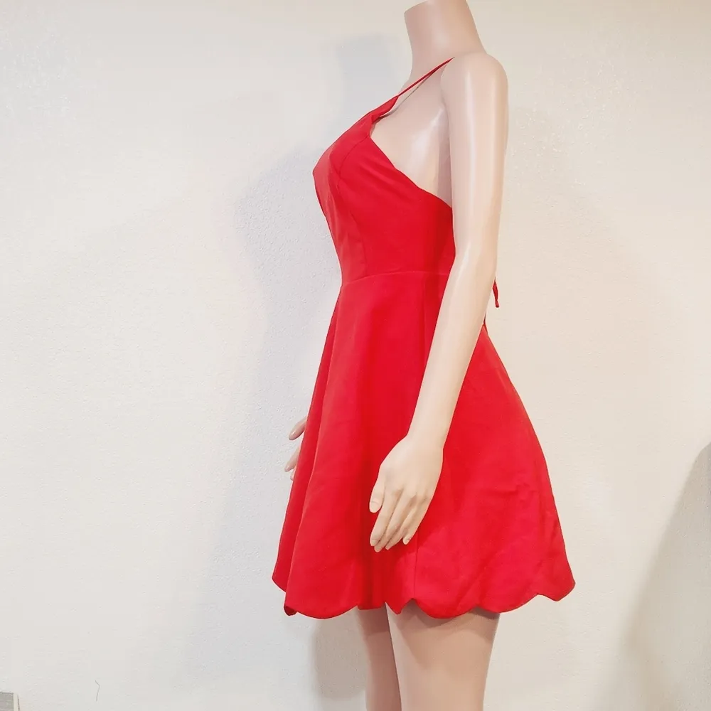 Lulus Good Deeds Red Lace-Up Dress Size S - Image 6