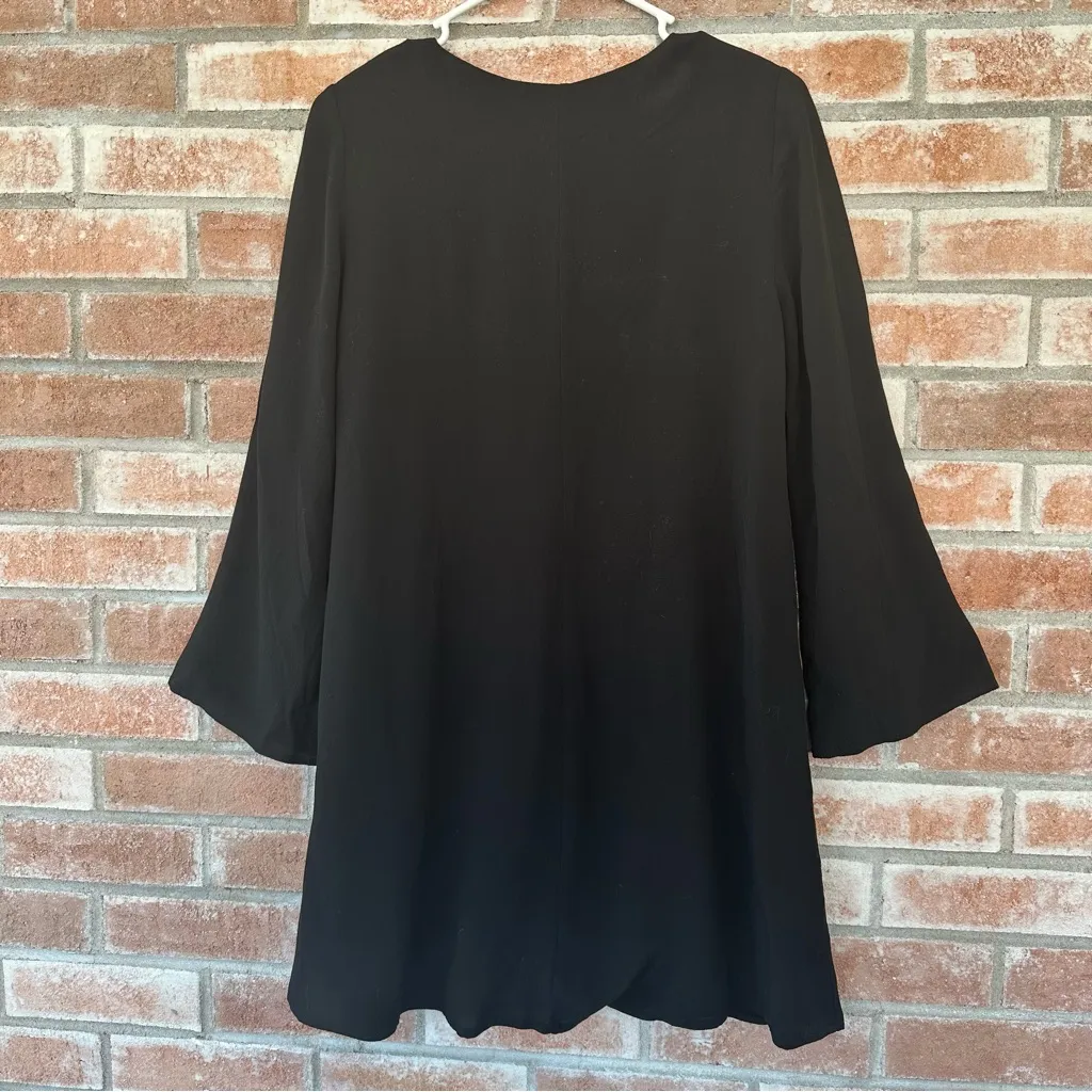 ASTR The Label Lace Up V Neck Mini Dress Black Women’s XS Long Sleeve - Image 8