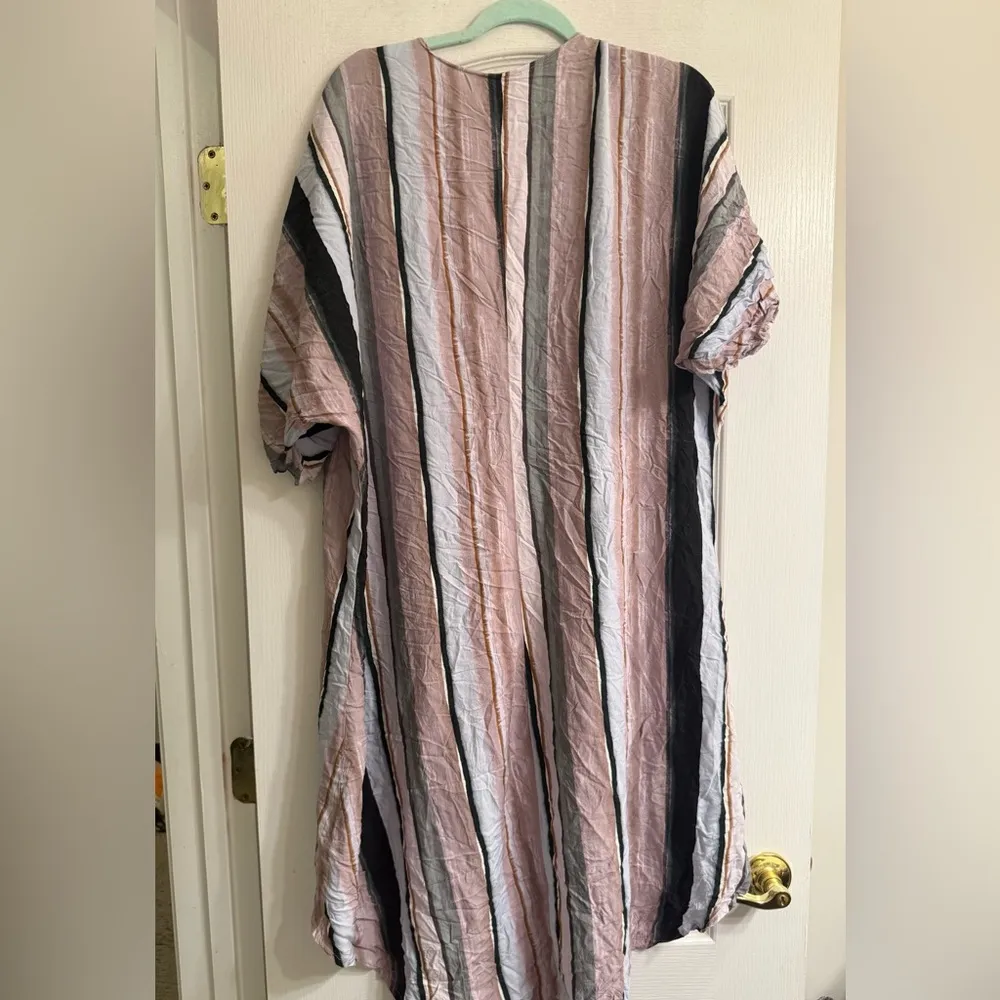 Torrid Multi Stripe Challis Hi-Lo Kimono Cardigan - size 1/2 - Image 5