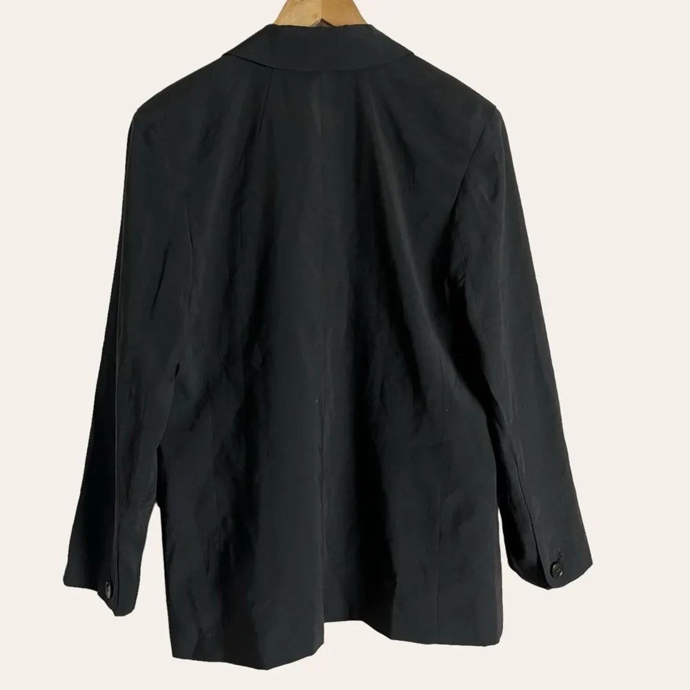 Madewell The Relaxed Oversized Lightweight Blazer Softdrape Black Size Small - Image 12