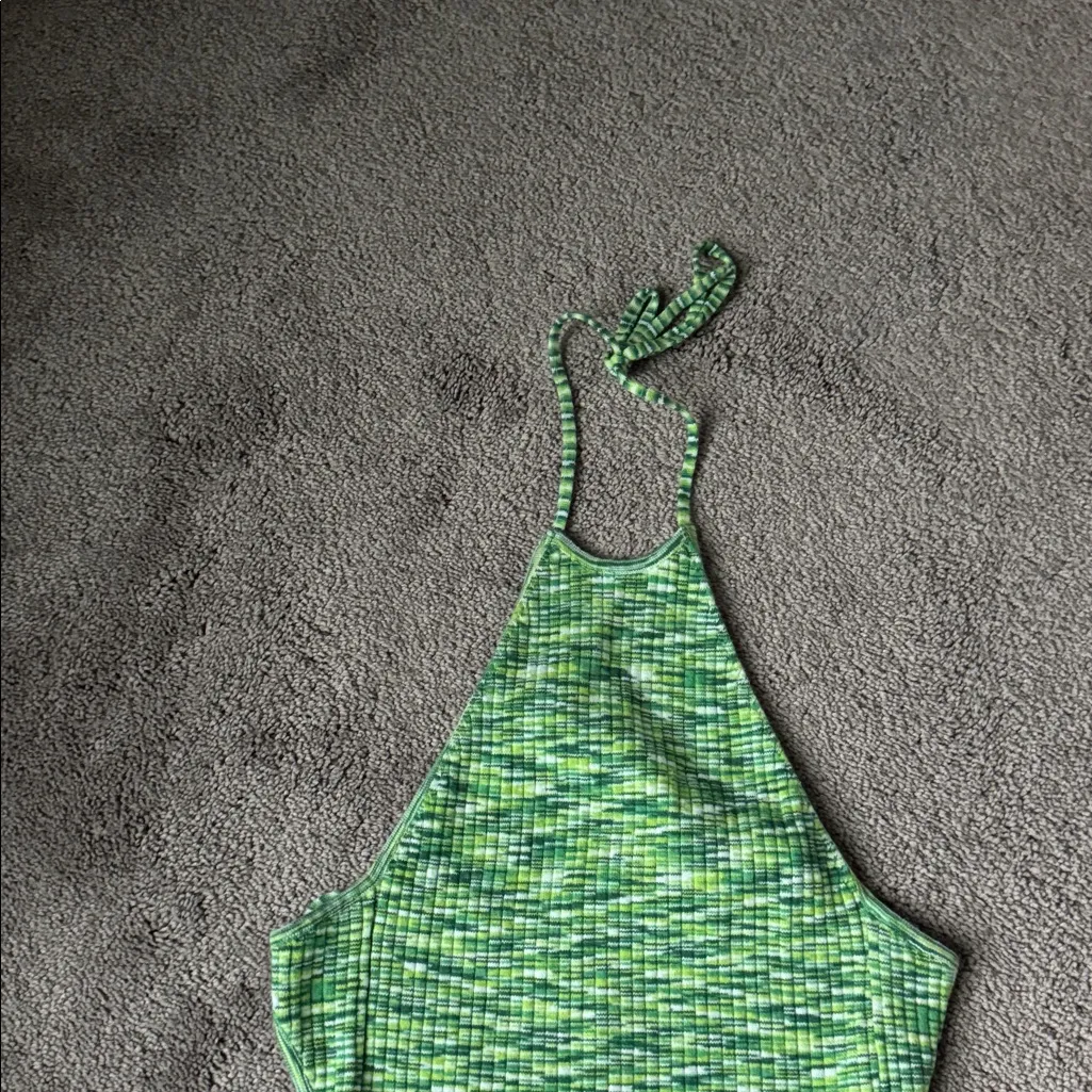 Future Collective Alani Noelle Green Ombre Halter Tie Neck Knit Dress SIZE XS - Image 3