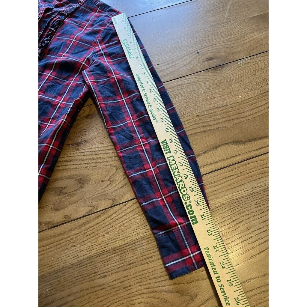 Brooks Brothers Red Fleece Button-down Shirt Women's Size 4 Red Plaid Ruffle - Image 16