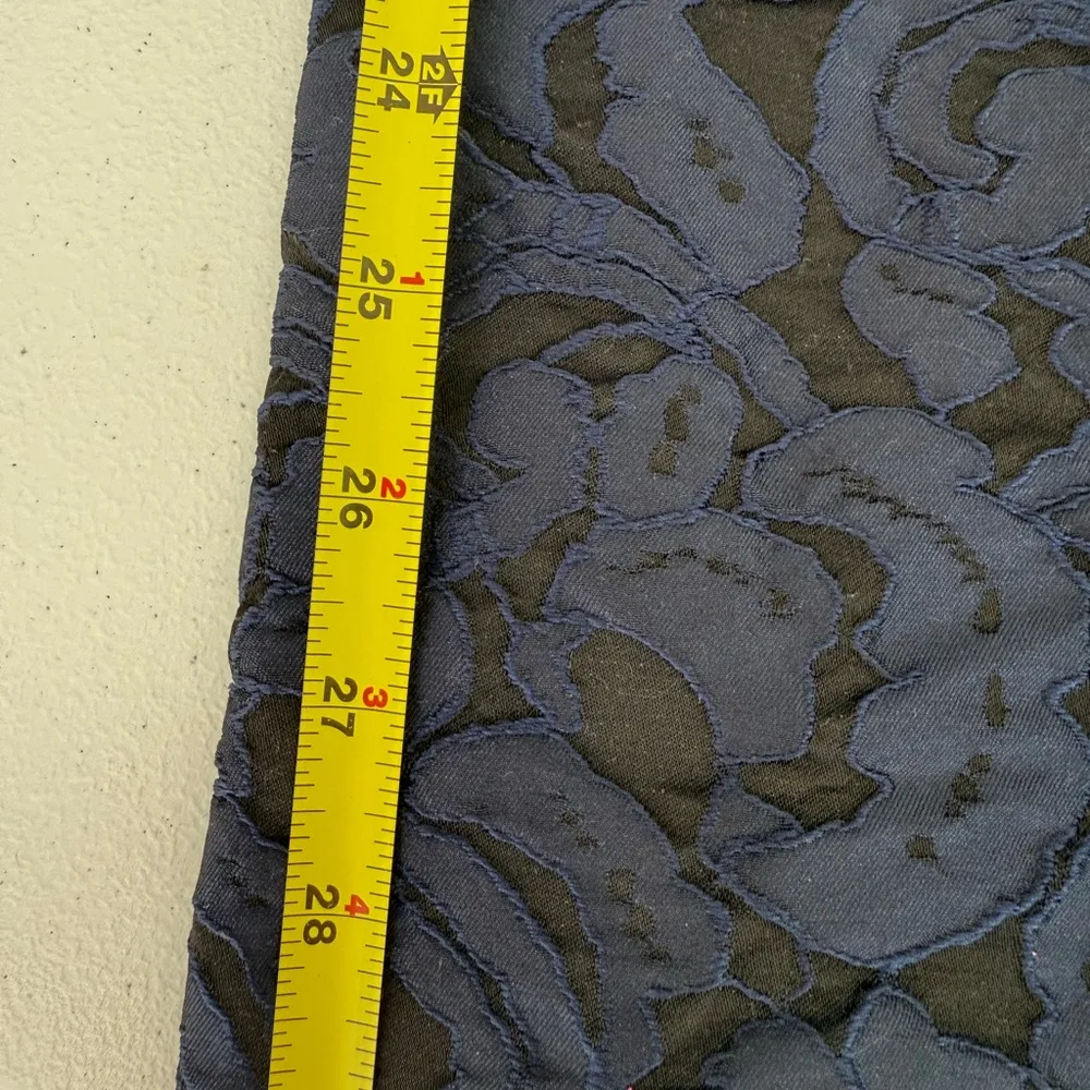 VTG Frank Lyman Casual size 6 Blue Black Floral Paisley Design Long Pants - Image 4