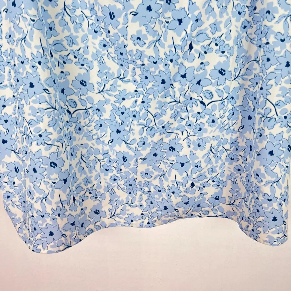 NWOT Lush Floral Sleeveless Ruffle Strap Tank Top Blue White Plus Size 2X NEW - Image 3