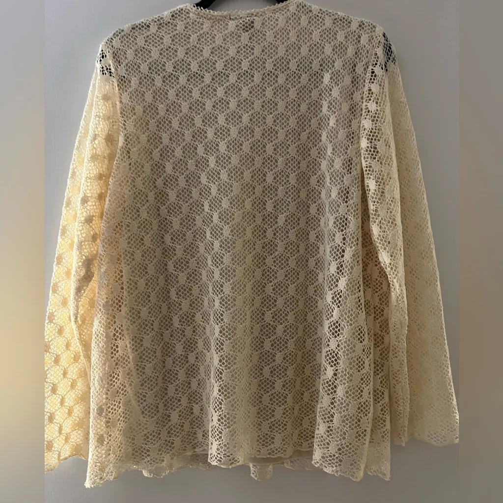 For Joseph Ivory Long Lacey Style Sleeve Lined Blouse Size Large - Image 5
