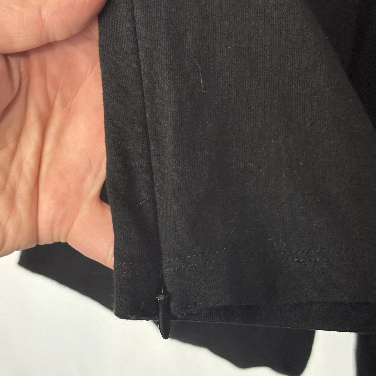 Storq Size 5 (XL) Maternity Leggings Pants Stretch Soft Black Side Zip Ankle - Image 5