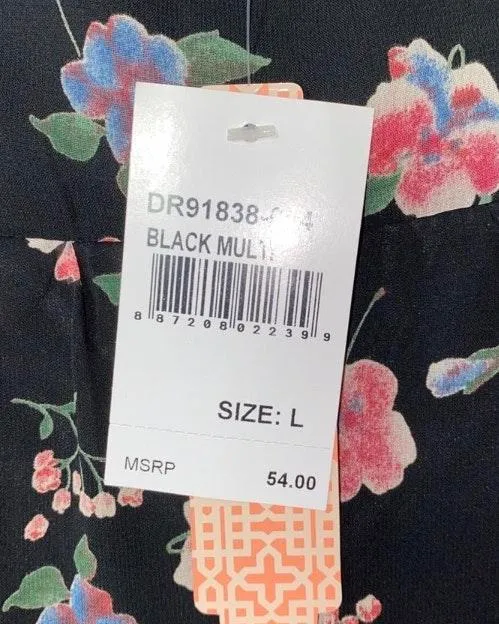 black floral long sleeve dress - Image 3