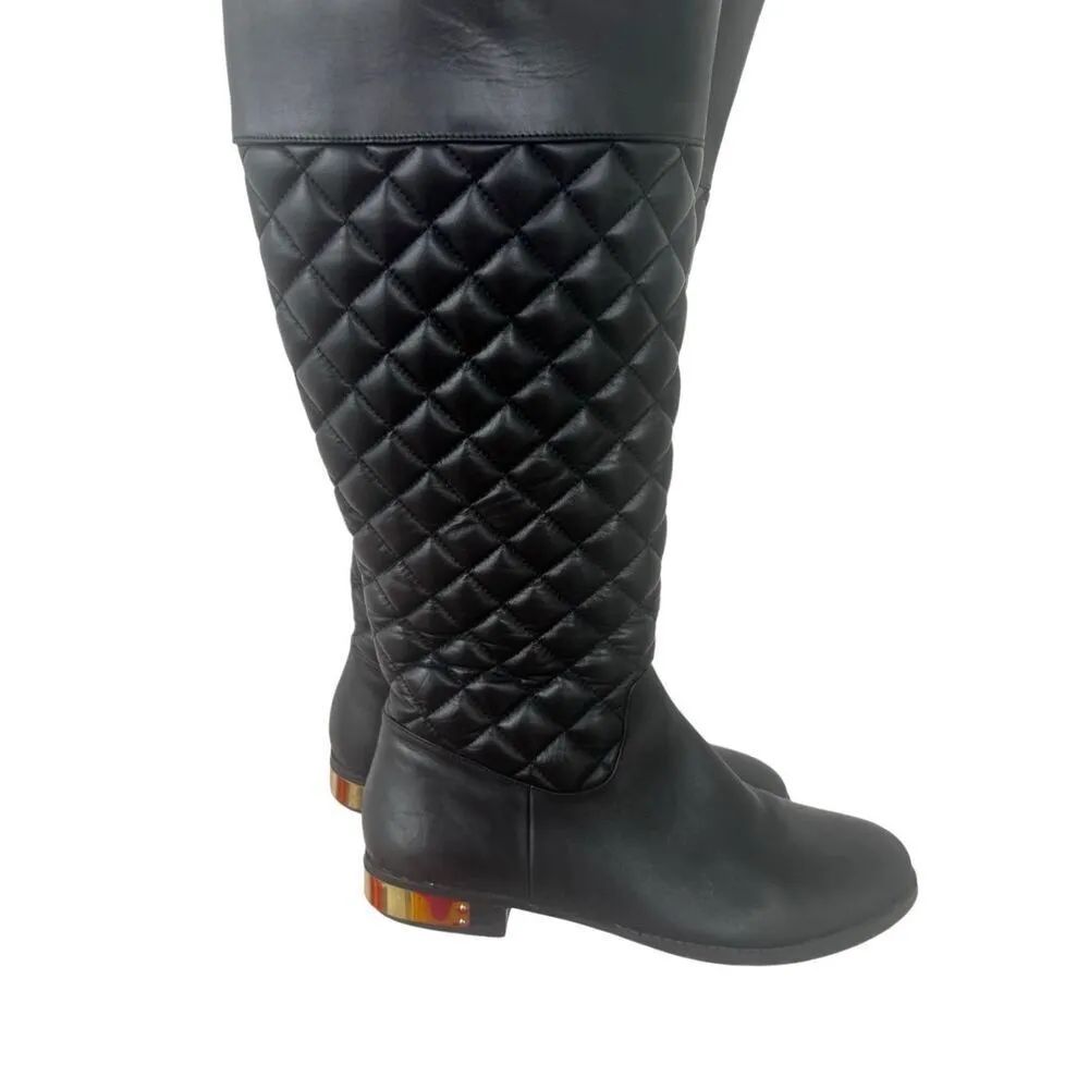 Vince Camuto Black Leather Riding Boots size 10 - Image 4