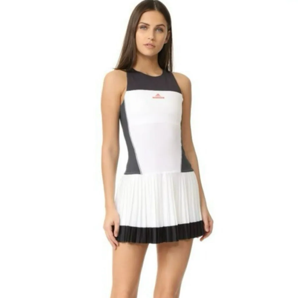 ADIDAS Stella McCartney Tennis Dress w/ BRA pleated skirt size Small - Image 8