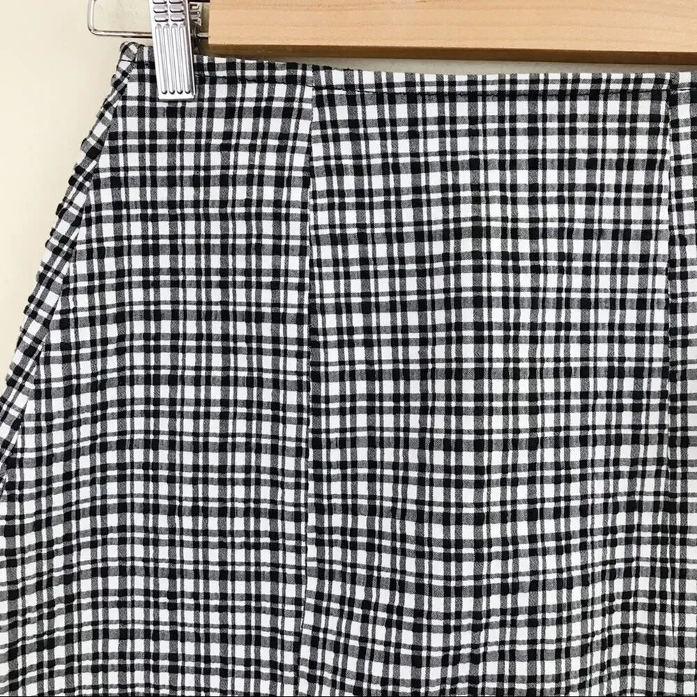 Urban Outfitters  Darren Seersucker Black White Plaid Mini Skirt XS new nwt - Image 6