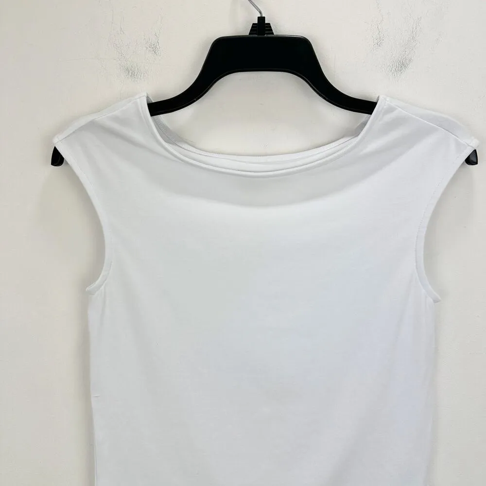 NEW Madewell Scoopneck Cap Sleeve Tee Top Cotton Stretch Jersey White Basics S - Image 9