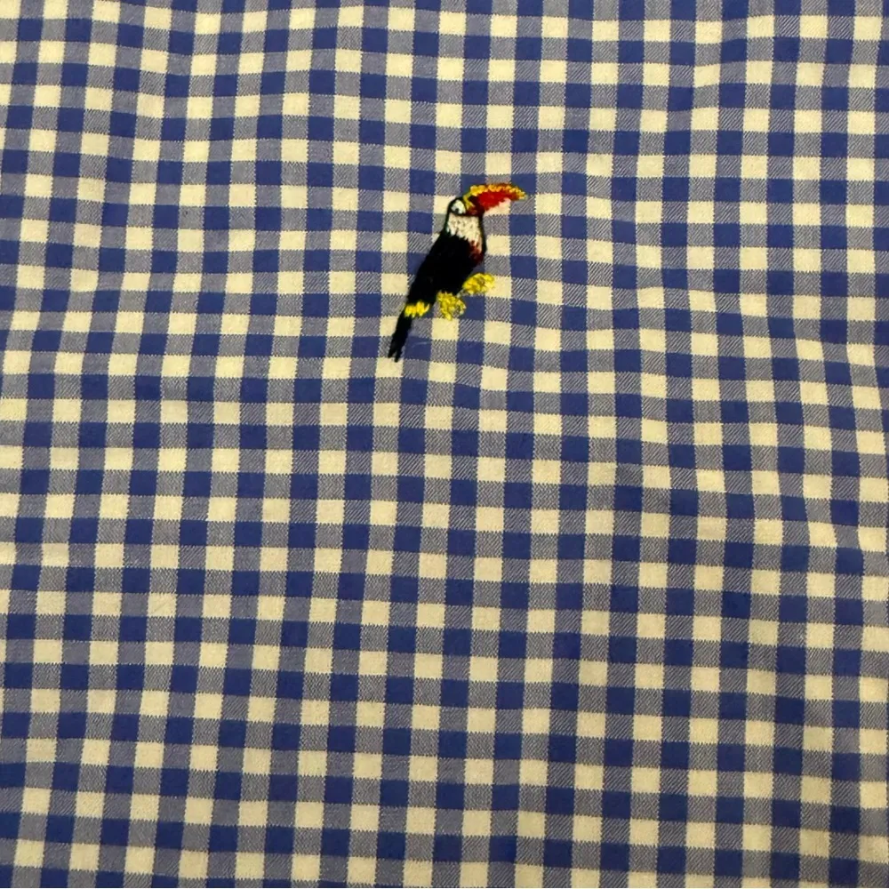 Talbots Gingham Toucan A-Line Skirt Sz 8 Blue White Cotton Lined Above Knee - Image 3