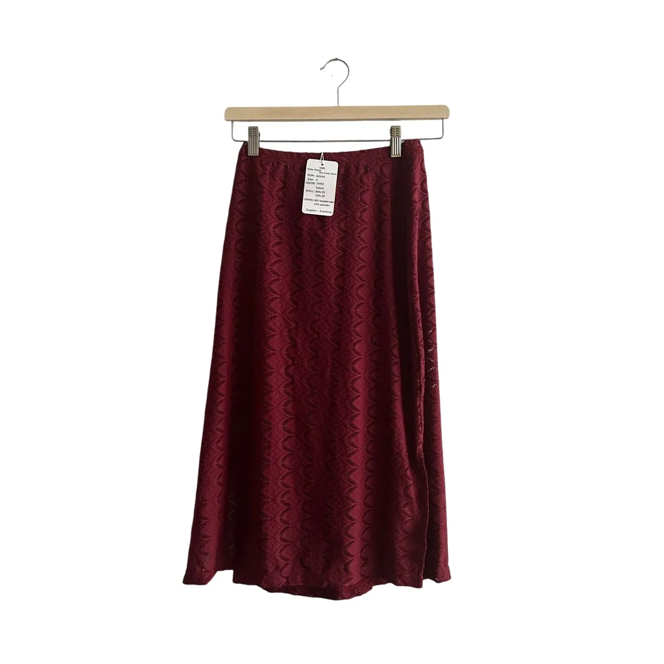 Andie Swim The Crete Coverup Skirt Scallop Crochet in Syrah Maroon Purple NWT - Image 3