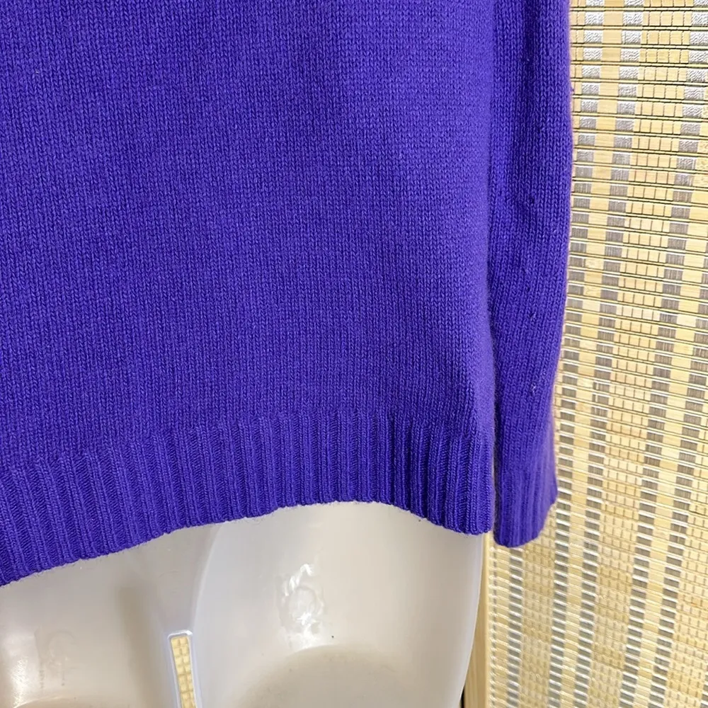 Rafaella Vintage 1990s Y2K Purple Angora Lambswood Cowlneck Sweater Small - Image 10
