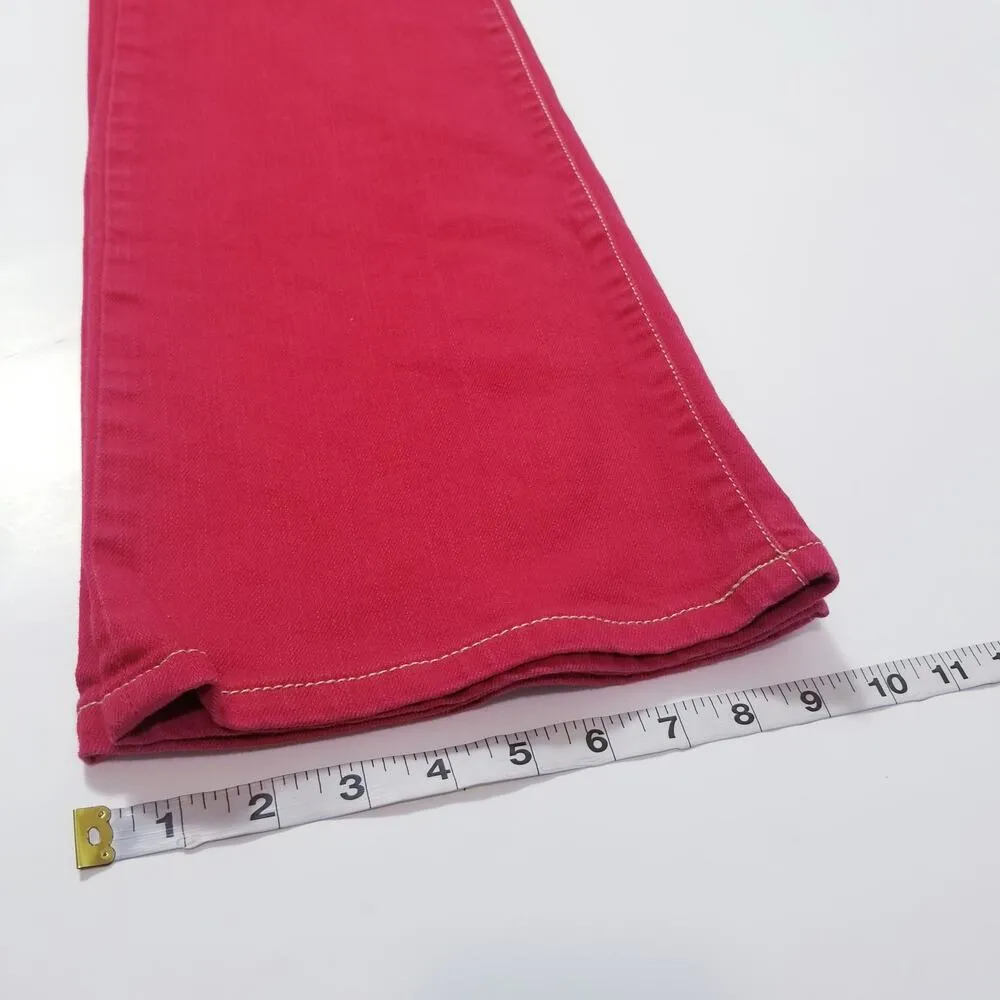 Y2K Chip & Pepper C7P Laguna Beach Flare Red Denim Wide Leg Low Rise - Image 10