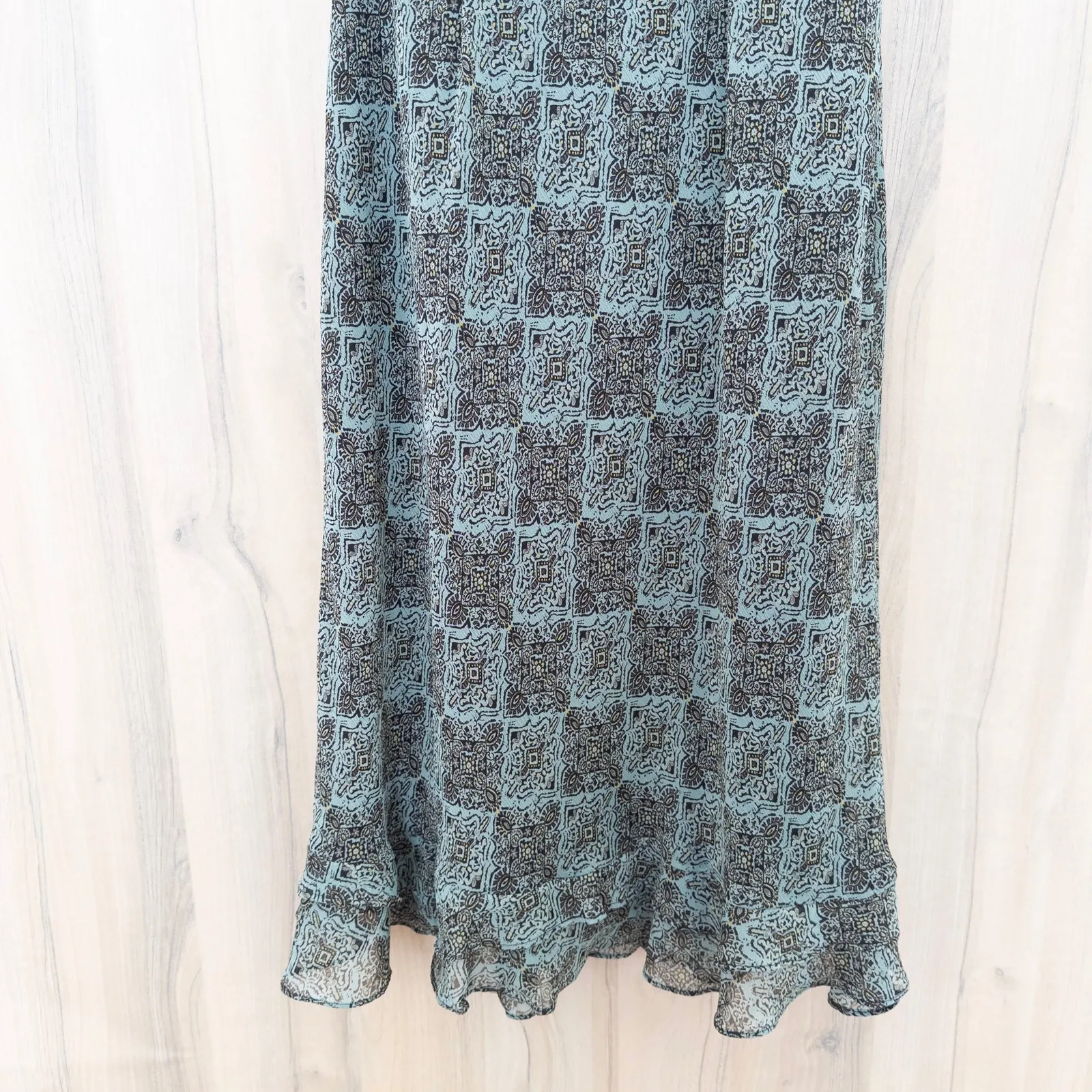 Vintage Studio I Womens Y2K Dress Size 6 Blue Brown Paisley Midi Sleeveless Boho - Image 7