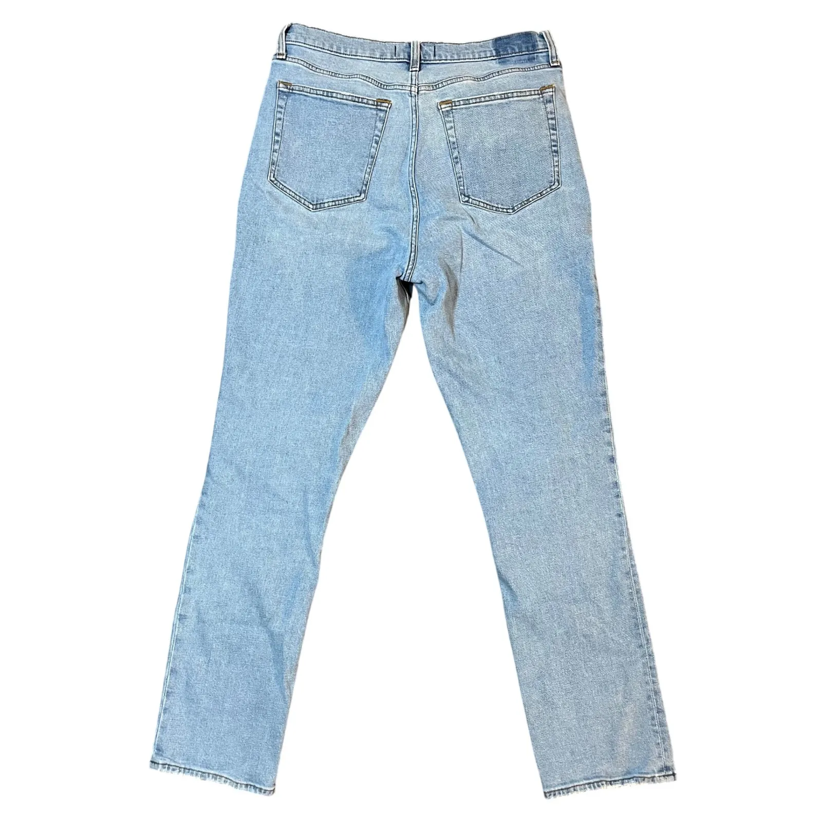 Abercrombie 90s Slim Straight Ultra High Rise Light Wash Jeans Plus Size 14 32W - Image 2