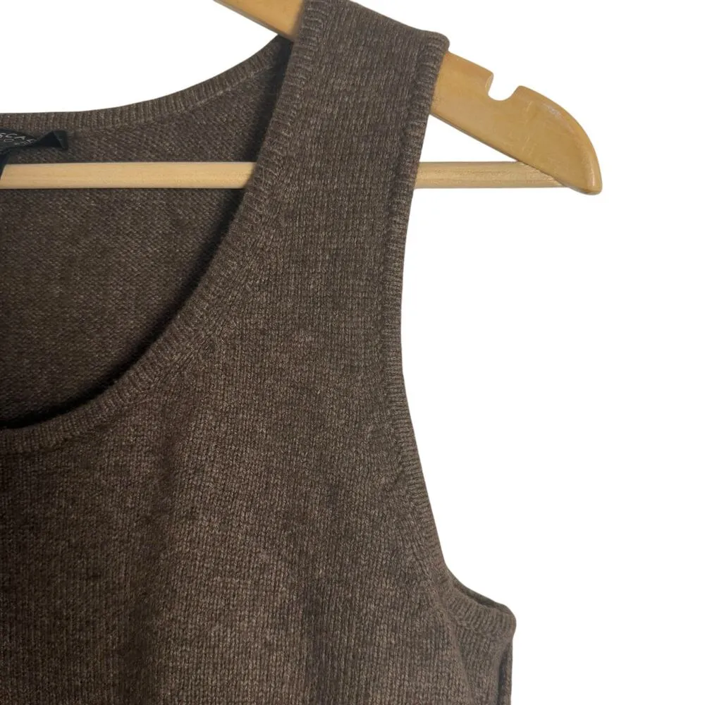 Escada Sport Brown Wool Angora Sweater Knit Sleeveless Tank Top Size Small - Image 3