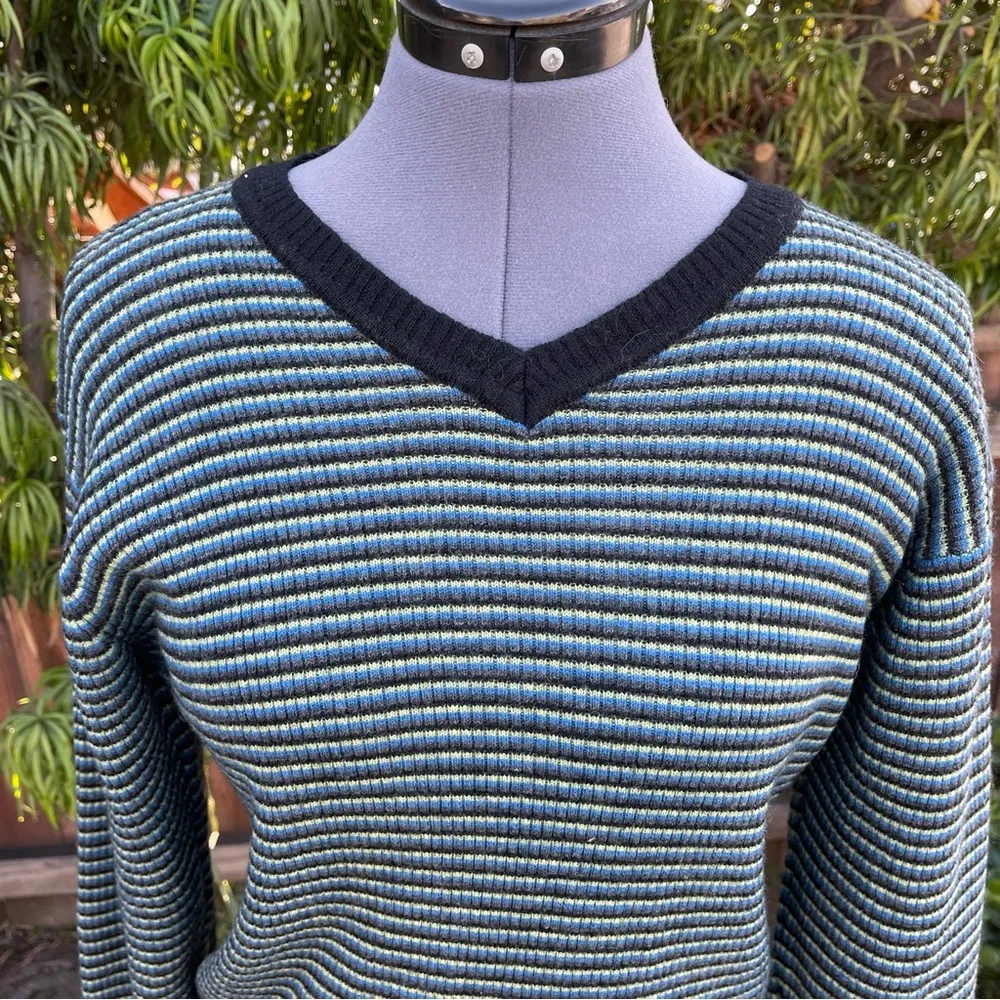 Vintage Saba Knit Wear Striped Wool Sweater size 2 - Image 2