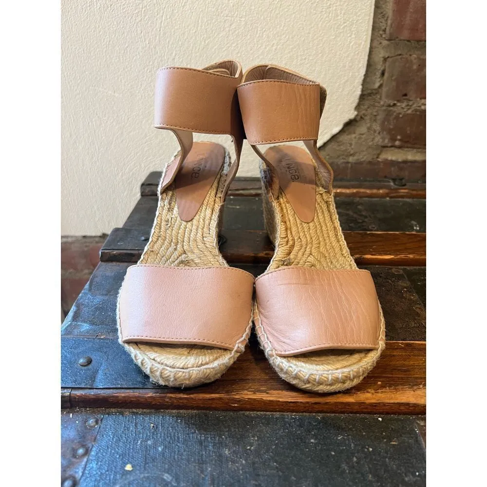 Vince Sophie Espadrille Leather Wedge Nude 8 - Image 2