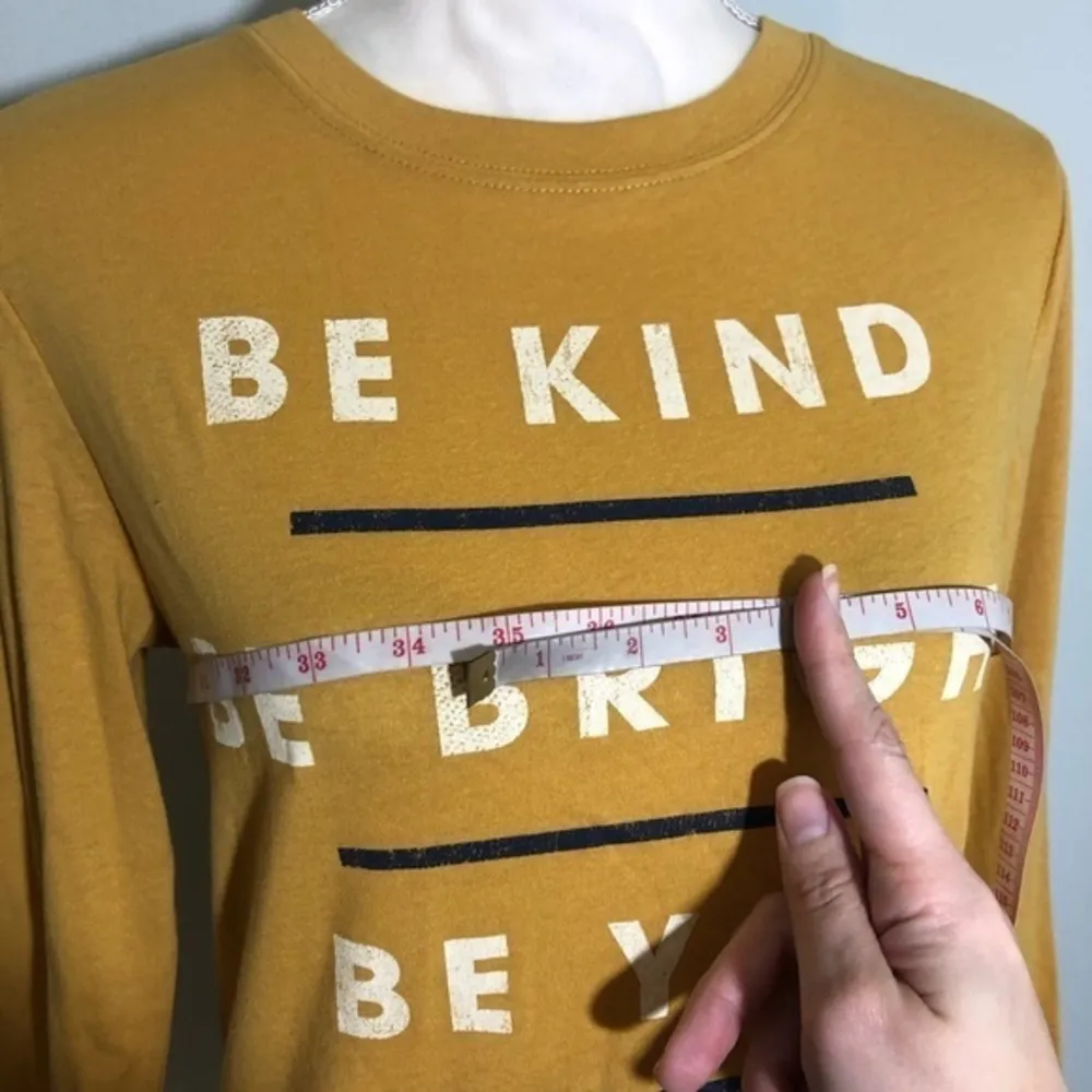 NWOT  Long Sleeve Gold Yellow Be Kind Top - Image 5