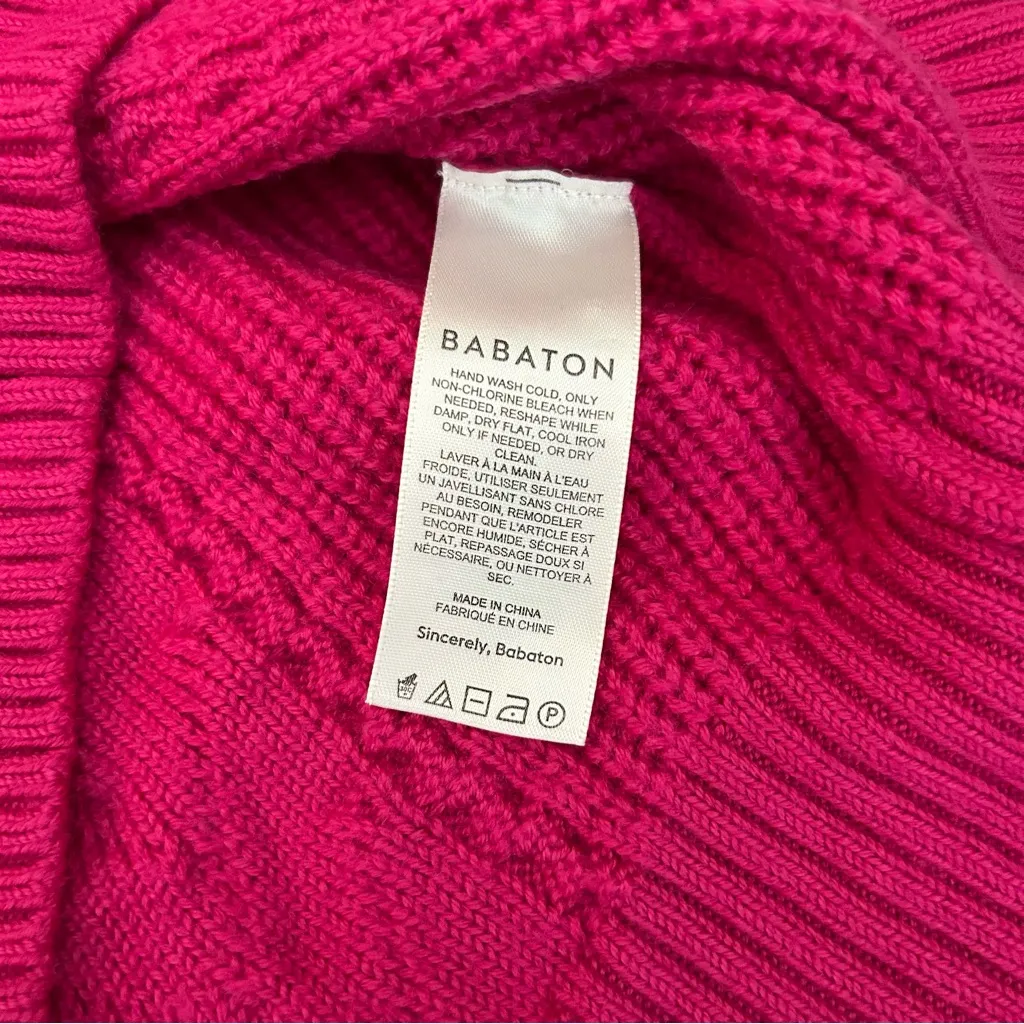 Babaton 100% Merino Wool Fuschia Pink Sweater Knit Top Tank Size Medium - Image 4