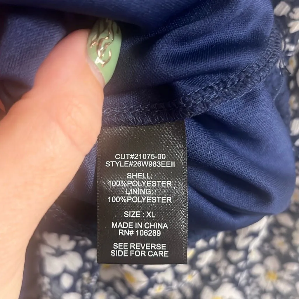 ✨Trixxi Juniors' Emma Navy Floral-Print Fit & Flare Sz XL Dress✨ - Image 5