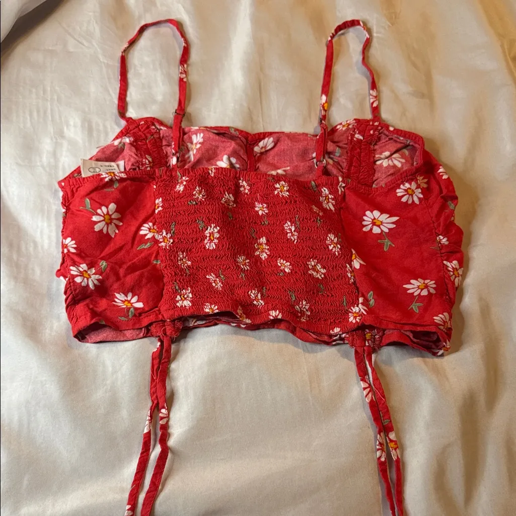 Hollister Red Floral Crop Top - Image 2