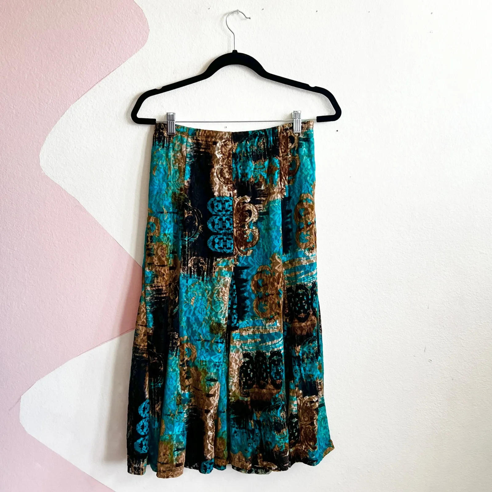 Whimsigoth Maxi Skirt Size Small Lace Dark Fairy Grunge Y2K Goth Pull On Stretch - Image 3