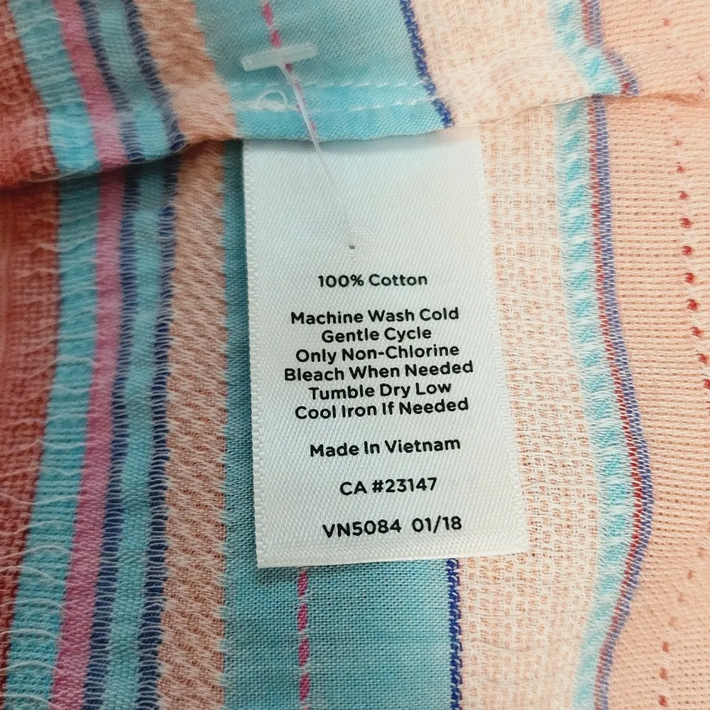 Talbots Sunset Stripe Classic Button Down Size Medium - Image 7