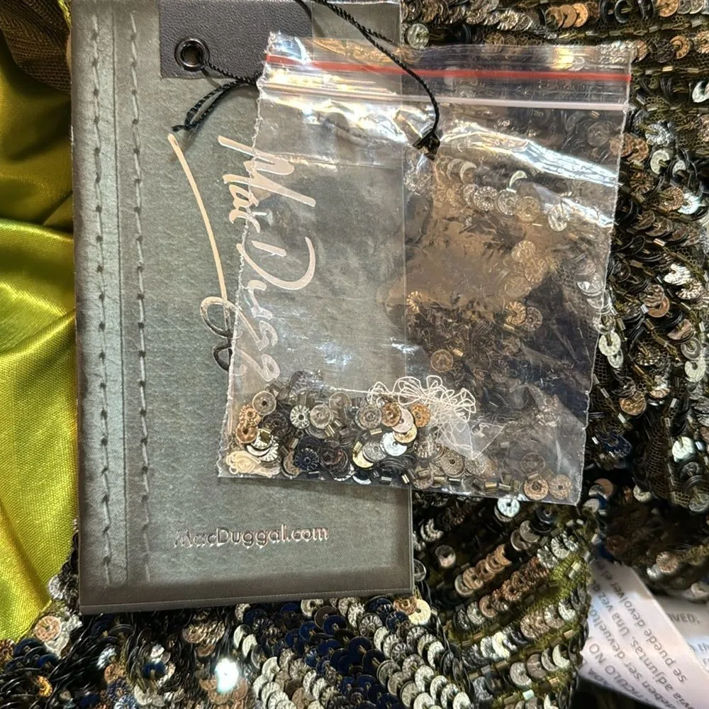 Mac Duggal Sequined High Round Neckline Stunning Dress embellished size 16 - Image 14