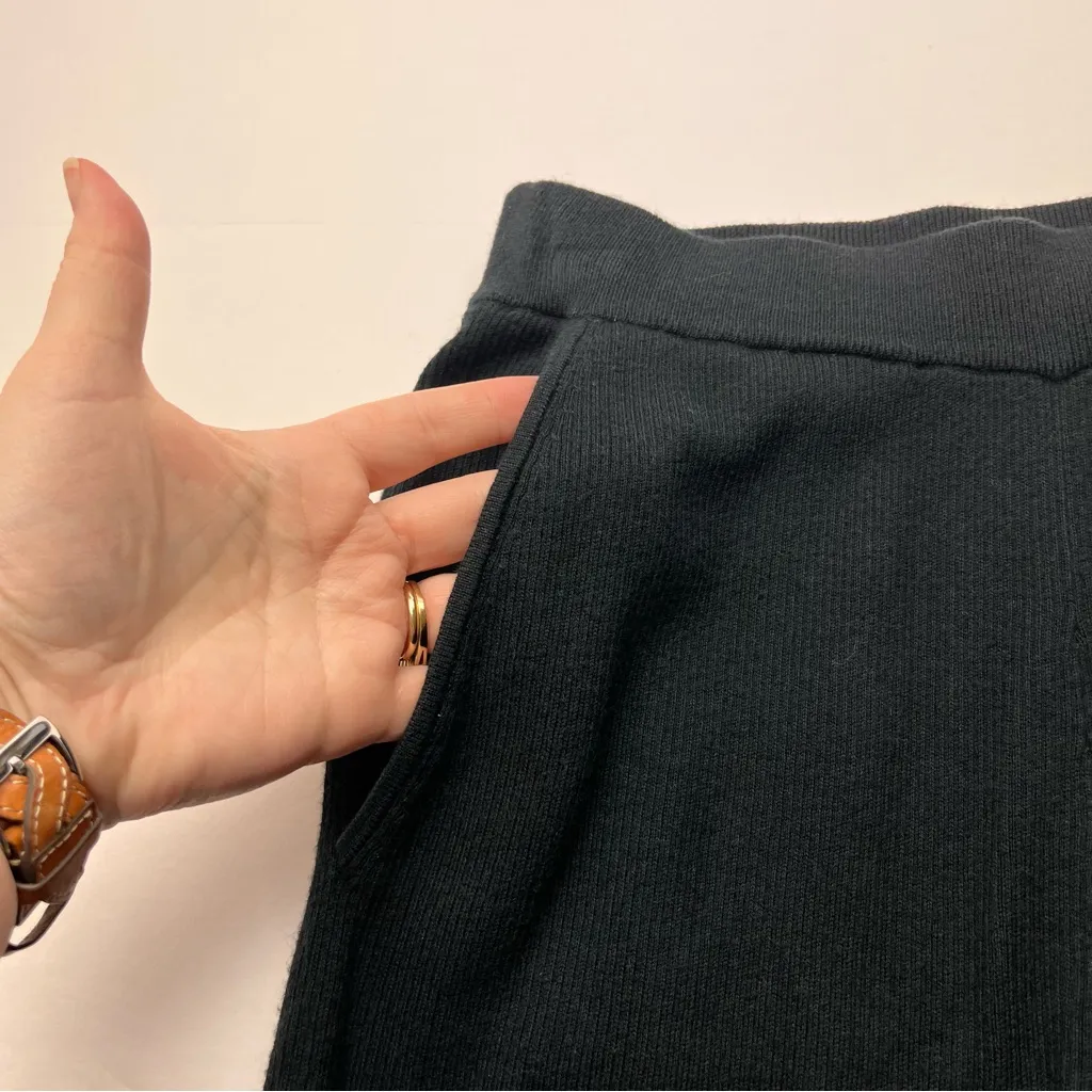 Favorite Daughter Cotton Cashmere Blend‎ Ribbed Pants Women Size XS Black Flare - Image 9