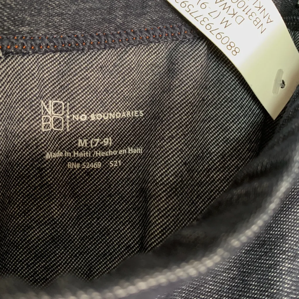 No Boundaries Ankle Leggings Pants Women's Medium Blue Pull On Denim Casual NWT - Image 3