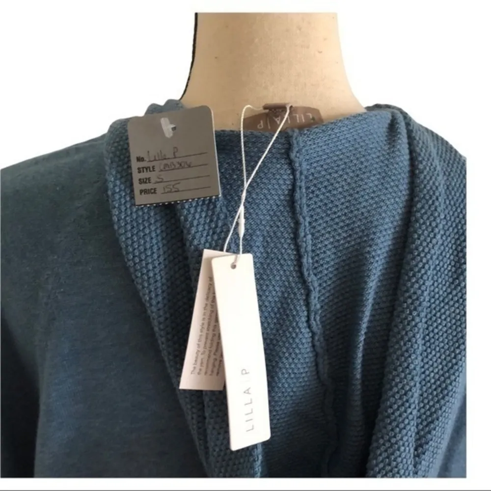 Lilla P Hooded Short Sleeve Blue Pullover Size S - Image 7