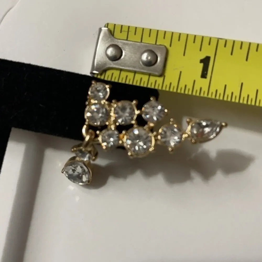 Massini Tear Drop Gold plated Cluster Round Diamond look Post earring NWT - Image 55